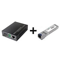Медиаконвертер CBM 10/100/1000 BASE-TX to 1000BASE-FX + Трансивер CBM SFP 1.25G T13/R15 LC 20 km DDM 1310-1550 нм